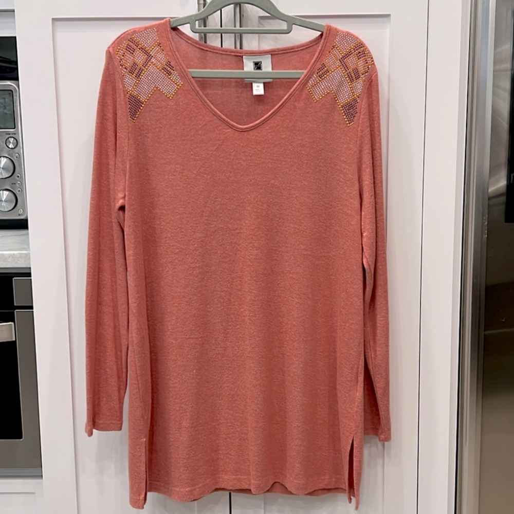 EAZE WEAR by Anthony Blush Embellished Top/Tunic